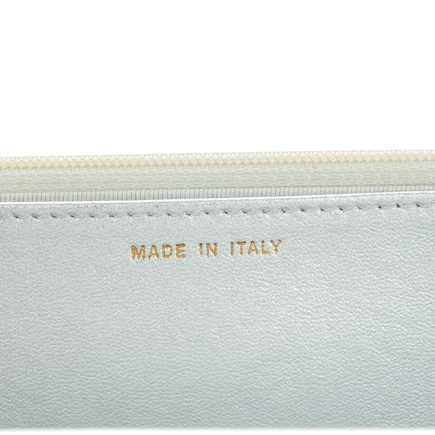 Metallic Lambskin Quilted Reissue Wallet On Chain WOC Silver