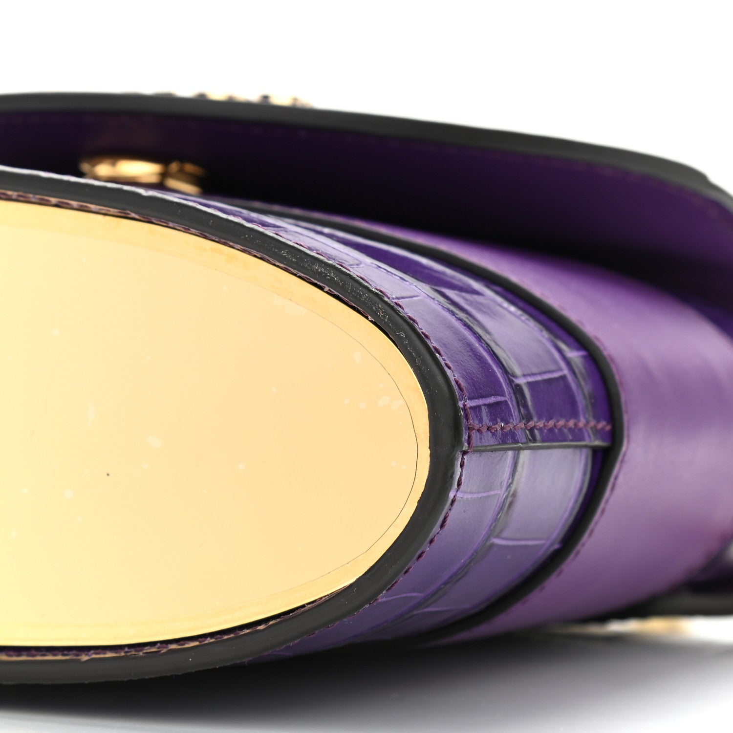 Chloe Calfskin Crocodile Embossed Small Aby Lock Nightfall Purple 8 of 8