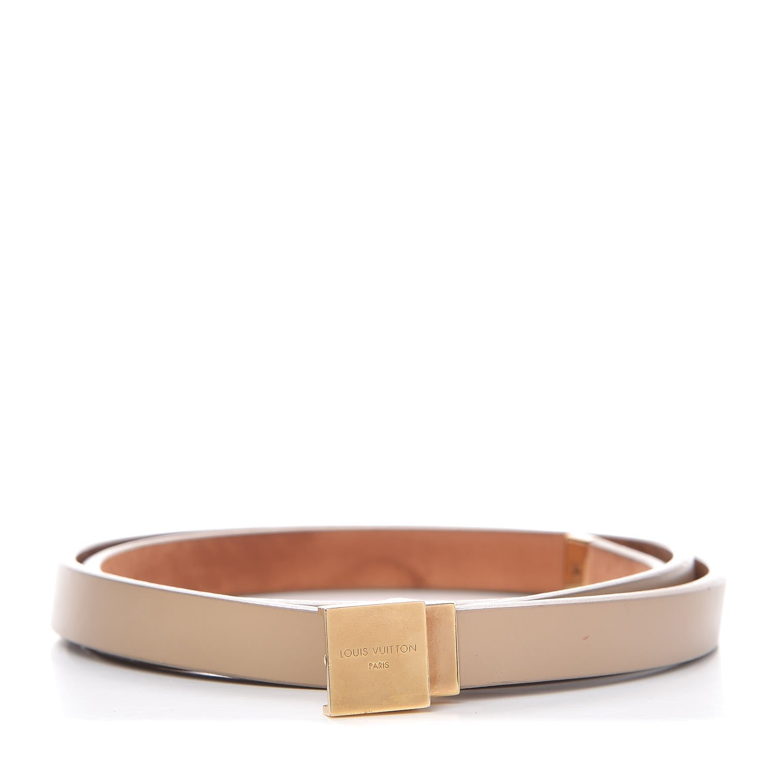 Louis Vuitton Ceinture Belt Gold Buckle 95 Nude 1 of 7