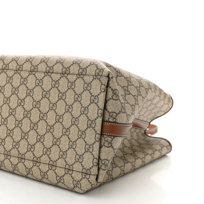 Gucci GG Supreme Monogram Emblem Maxi Tote Bag Beige Dark Brown 10 of 10