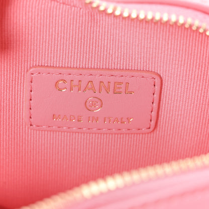 Chanel Lambskin Quilted CC In Love Heart Waist Belt Bag With Chain Pink 6 of 11
