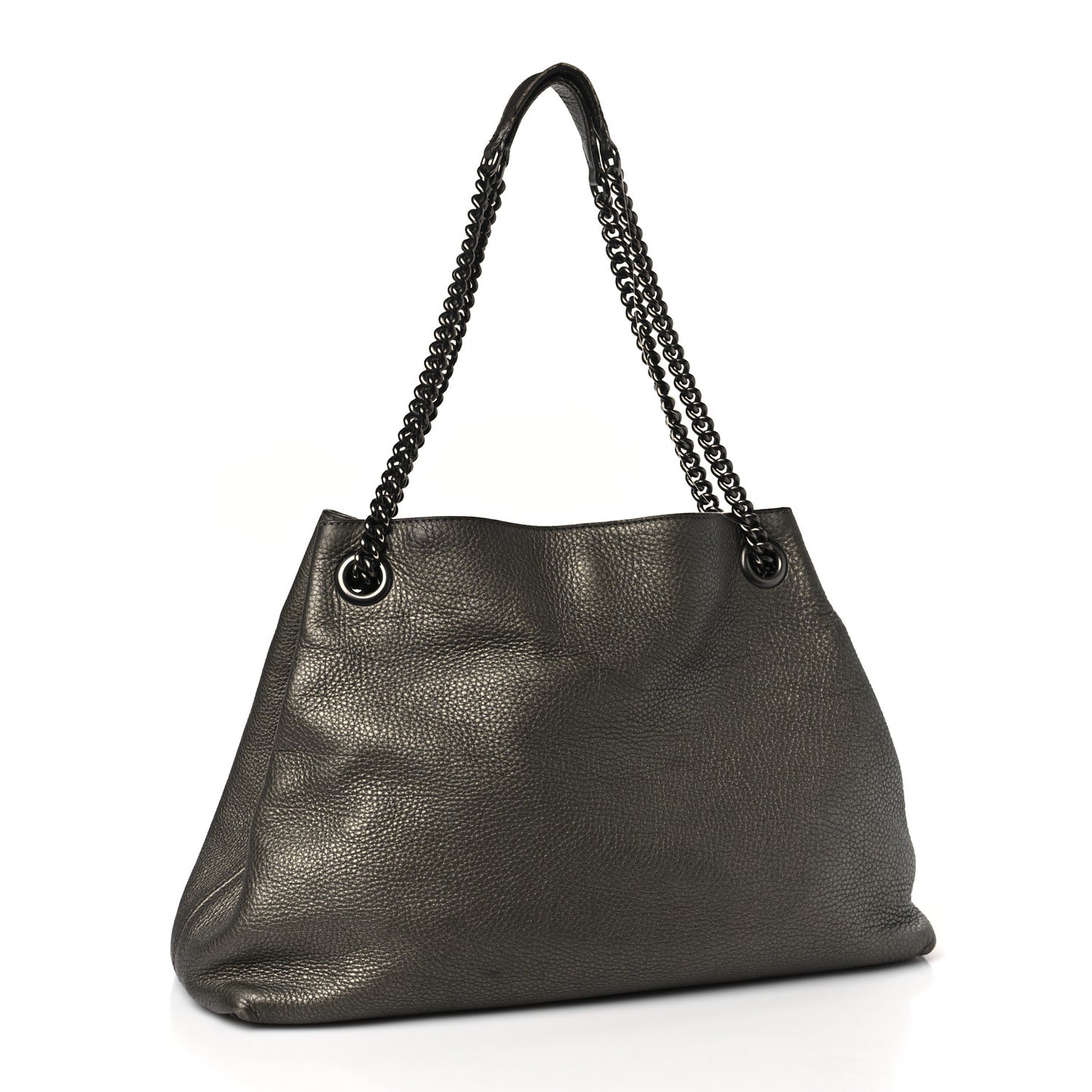 Metallic Pebbled Calfskin Medium Soho Chain Shoulder Bag Sasso