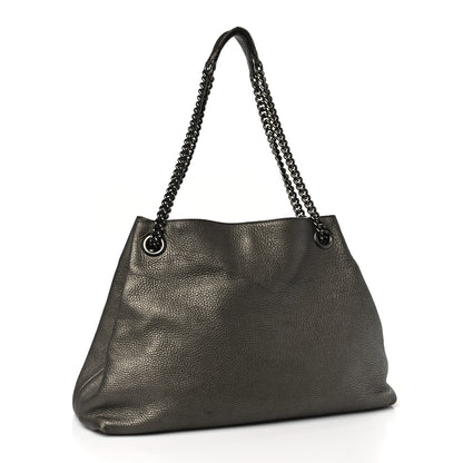 Gucci Metallic Pebbled Calfskin Medium Soho Chain Shoulder Bag Sasso 3 of 12
