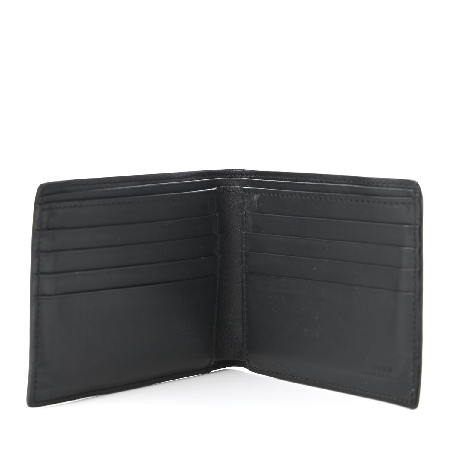Fendi Vitello Century Mini Bug Eyes Bi-Fold Wallet Black 5 of 11