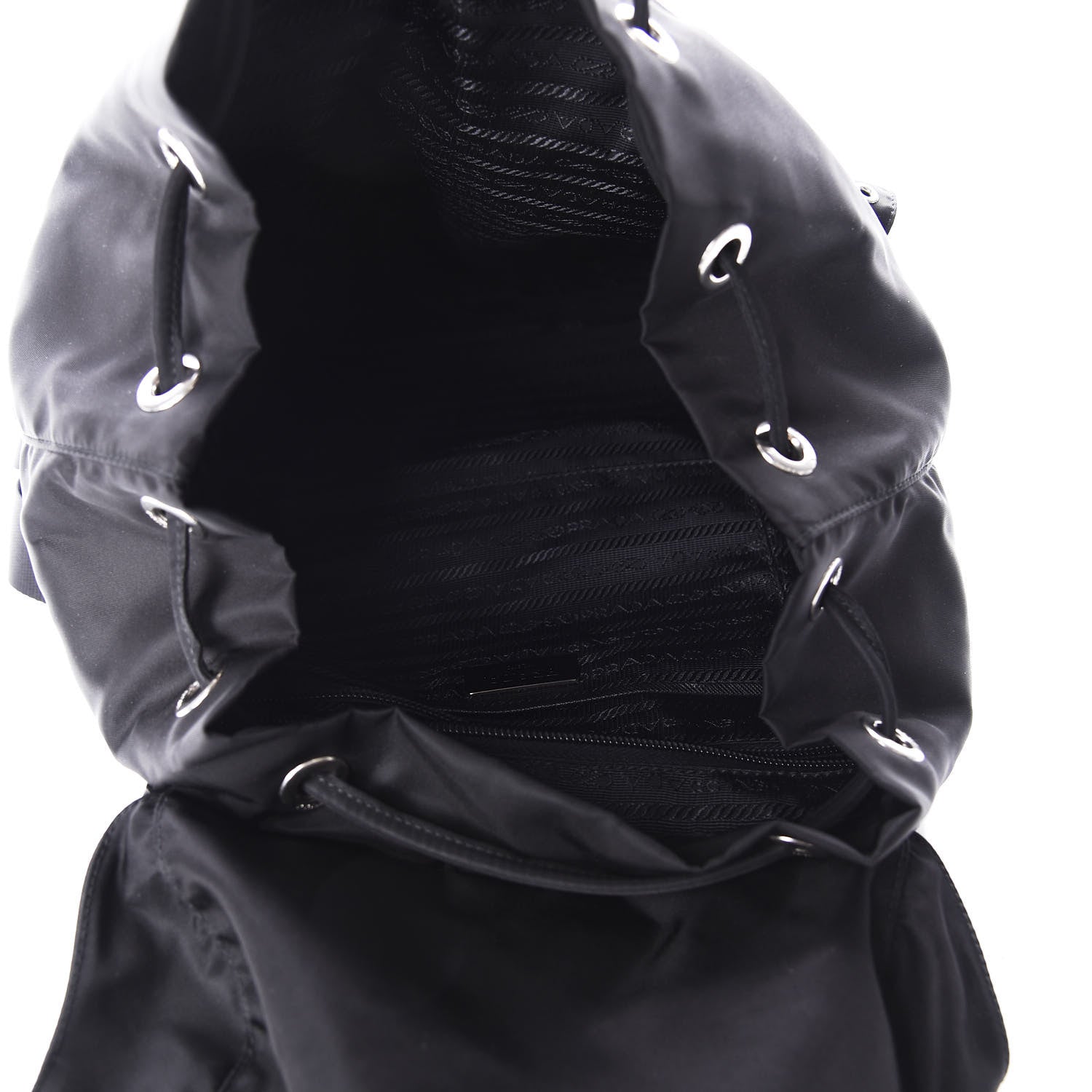 Prada Tessuto Nylon Grommet Backpack Black 4 of 8
