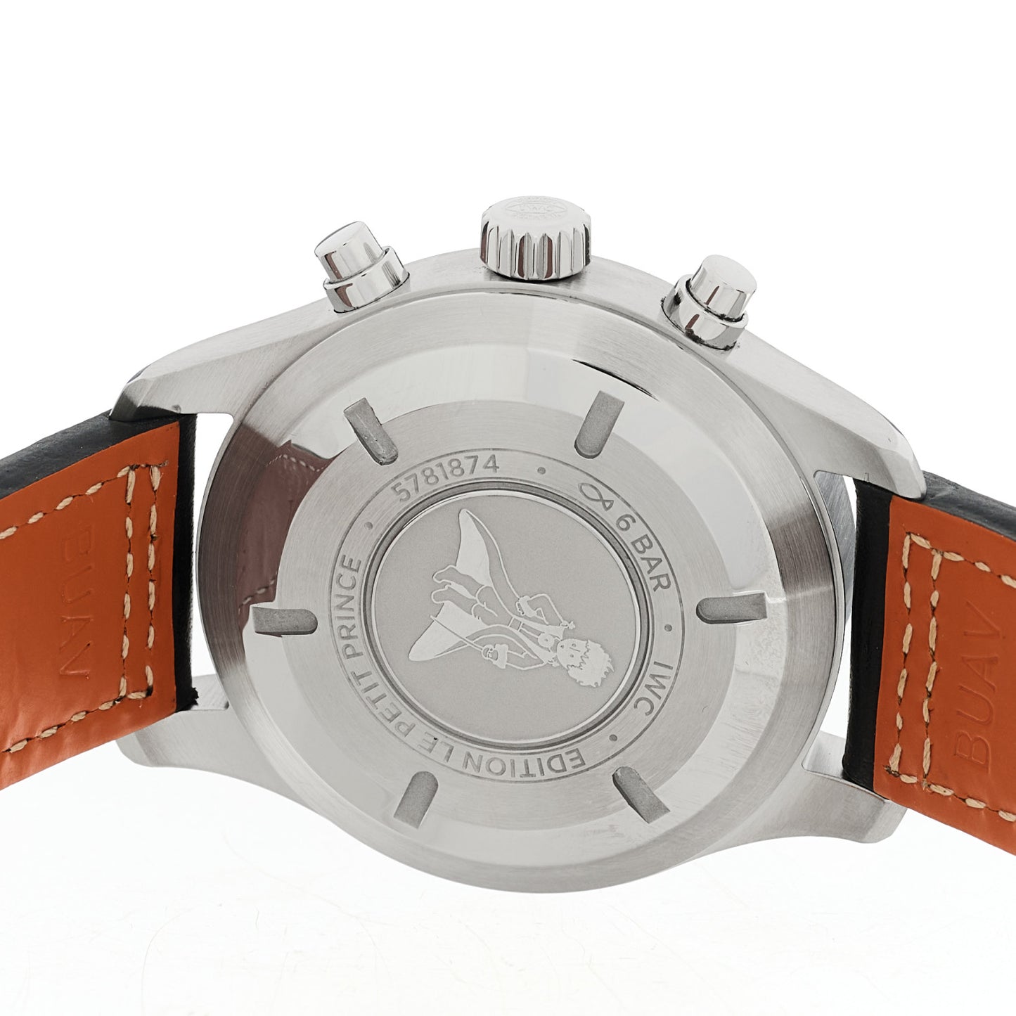 Stainless Steel Calfskin 43mm Pilot "Le Petit Prince" Chronograph Automatic Watch Blue IW377714