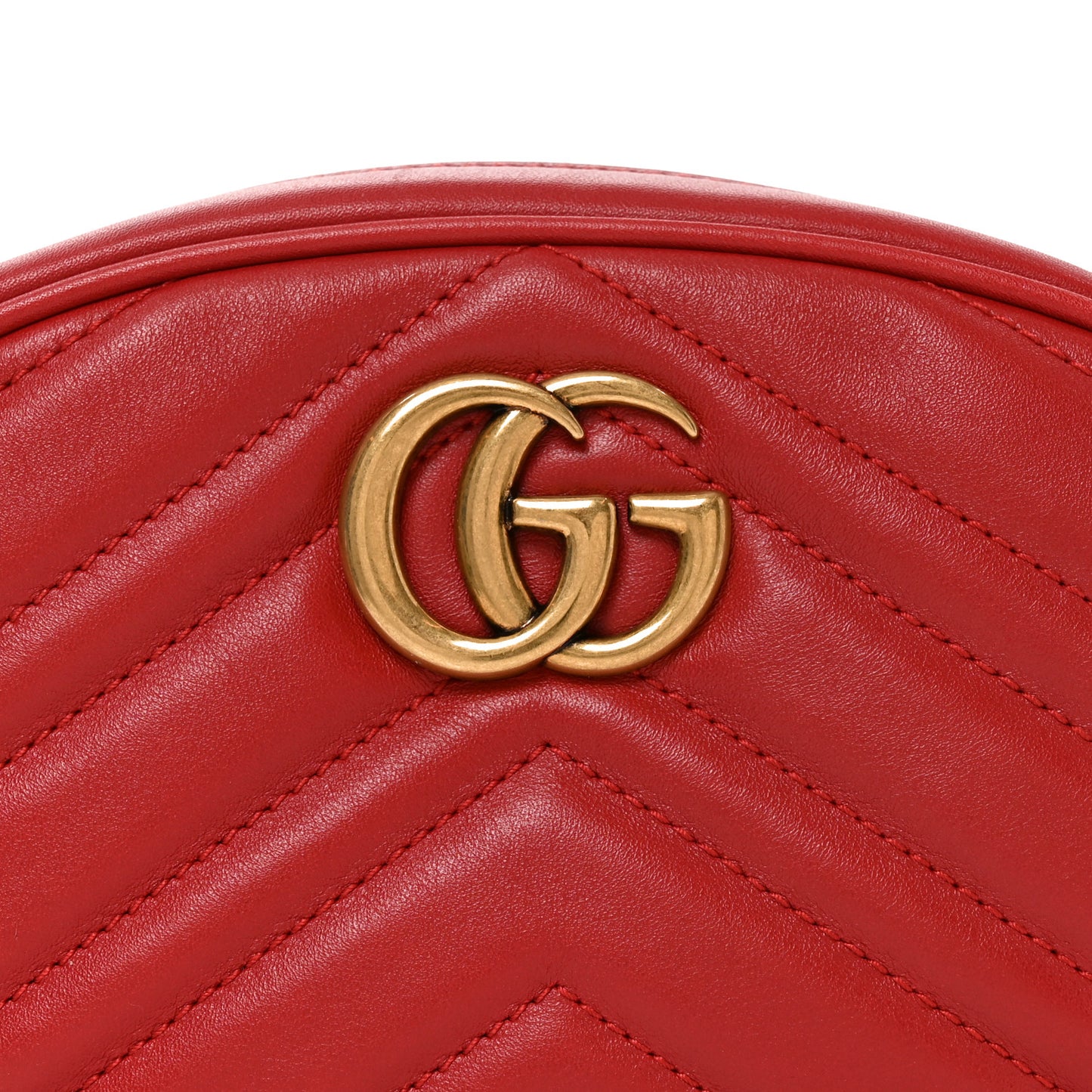 Calfskin Matelasse GG Marmont Belt Bag 75 30 Hibiscus Red