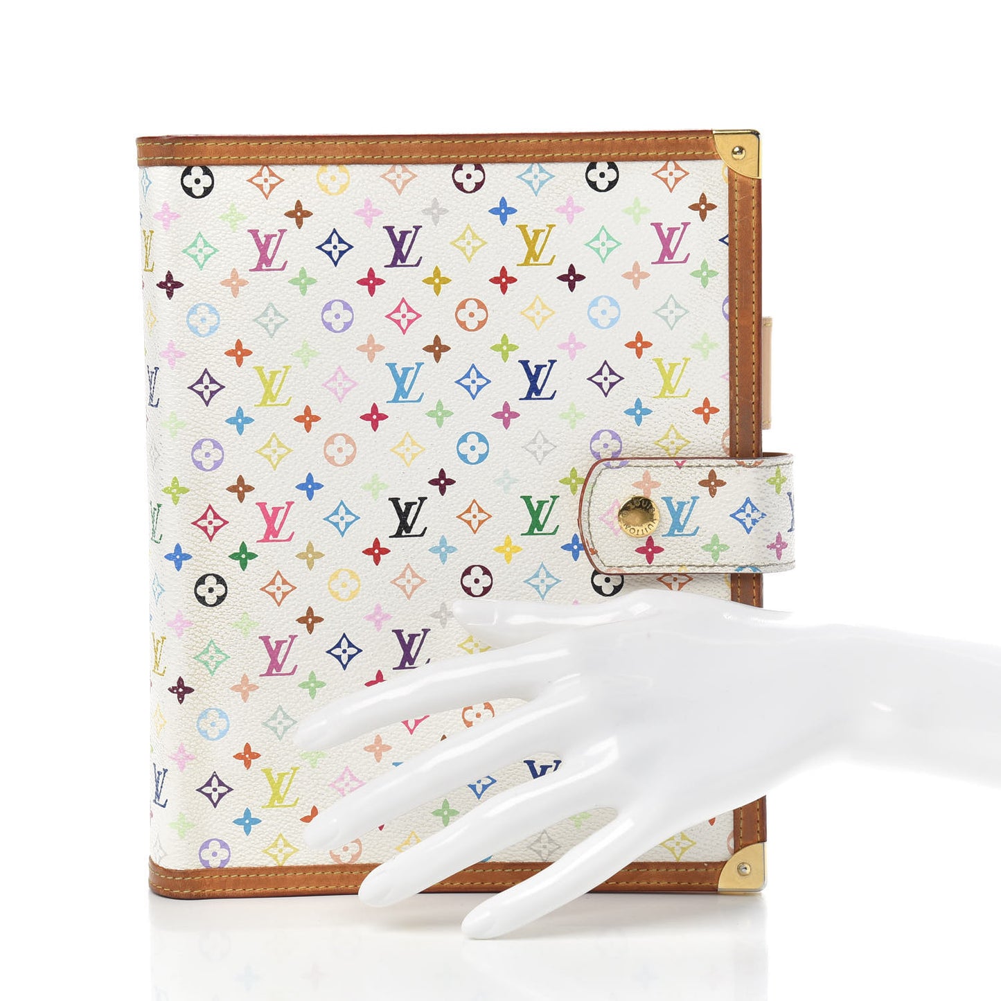 Monogram Multicolor Large Ring Agenda Cover White