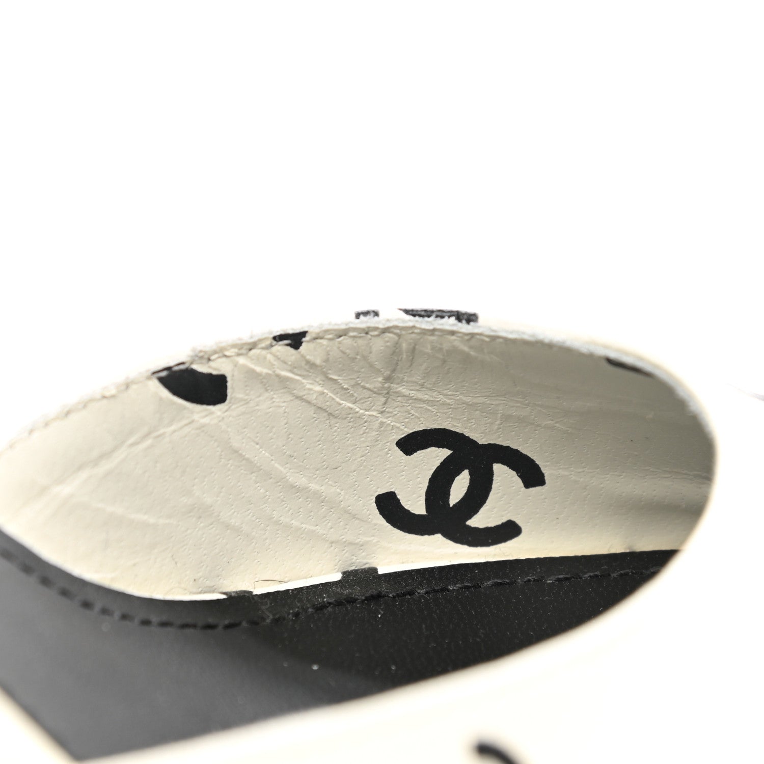 Chanel Printed Lambskin CC Sandals 36 White Black 9 of 10