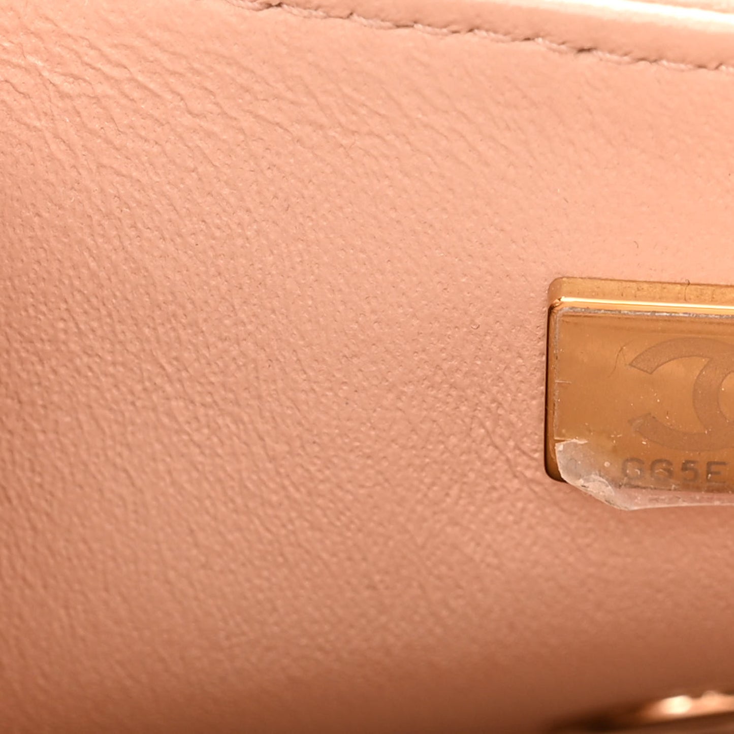Lambskin Quilted Mini Rectangular Flap Beige