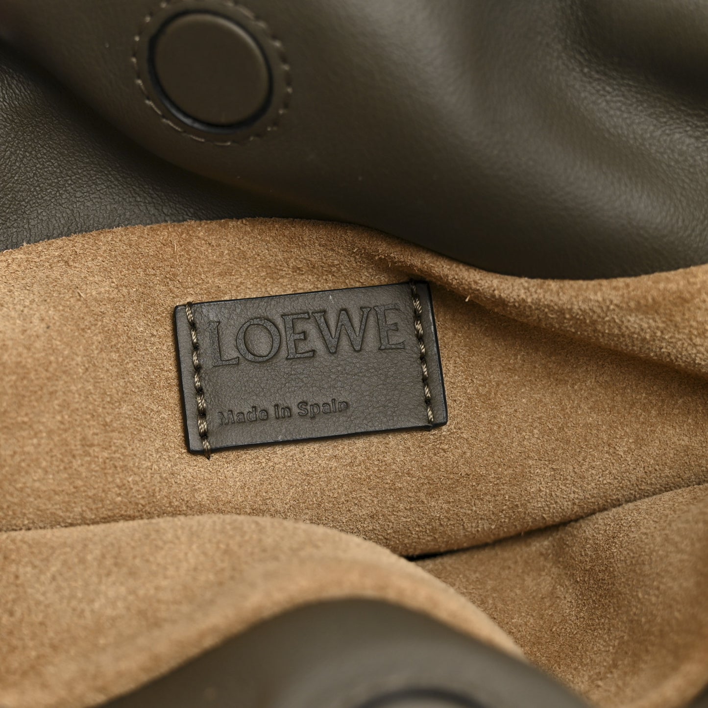 Mellow Nappa Donut Chain Flamenco Knot Clutch Khaki Green