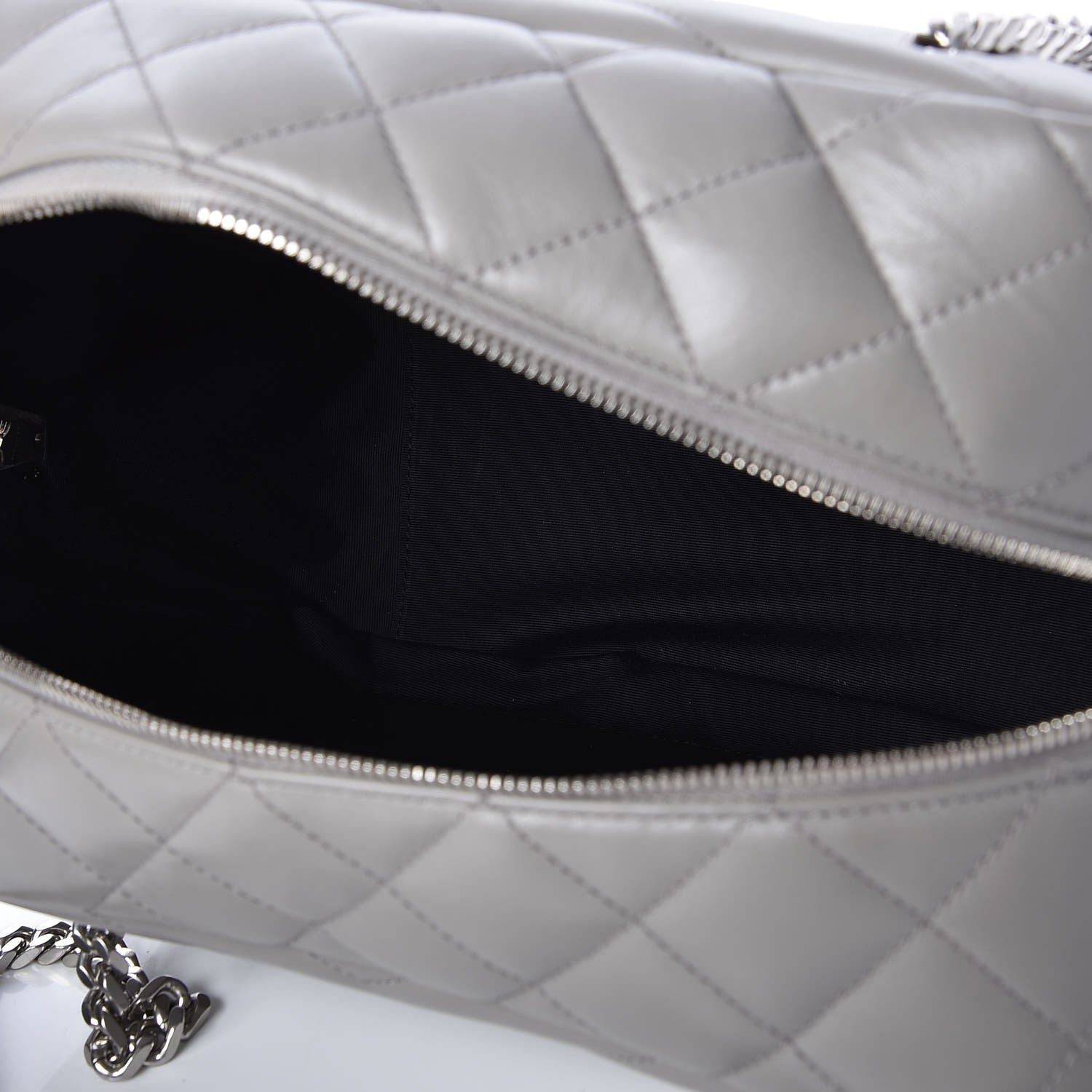 Saint Laurent Calfskin Y Quilted Monogram Loulou Bowling Bag Grey 5 of 9