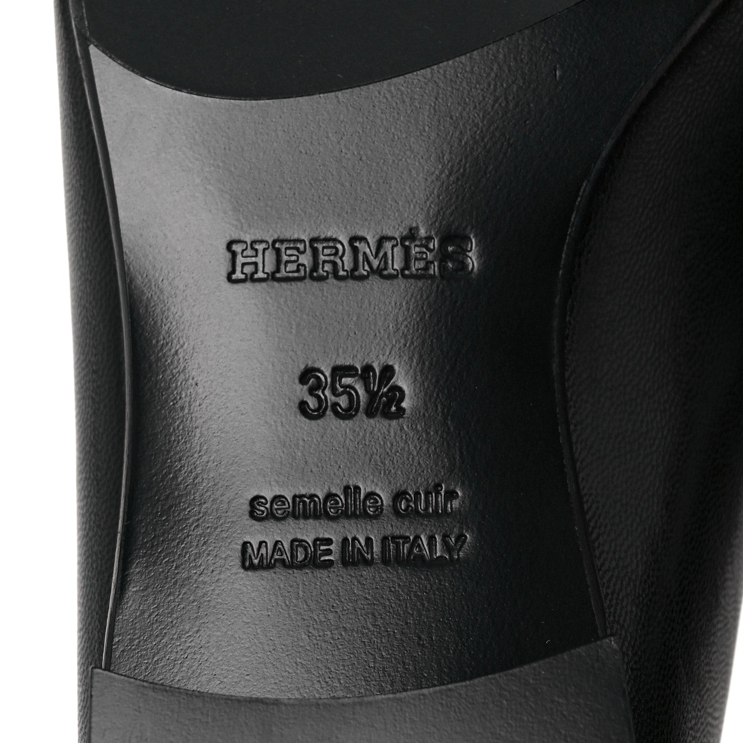 Hermes Goatskin Womens Paris Loafers 35.5 Black 6 of 9