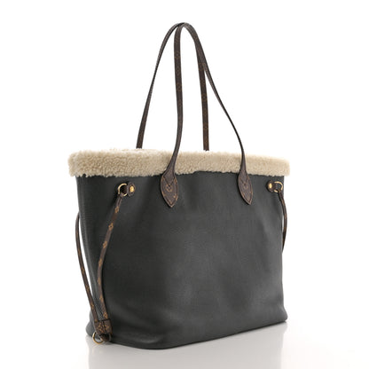 Louis Vuitton Calfskin Monogram Teddy Neverfull MM Black 3 of 14