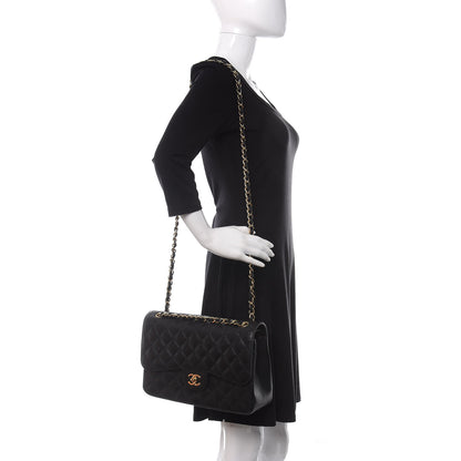 Chanel Caviar Quilted Jumbo Double Flap Black 2 of 10