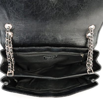 Chanel Distressed Calfskin Hamptons Accordion Flap Black 5 of 8