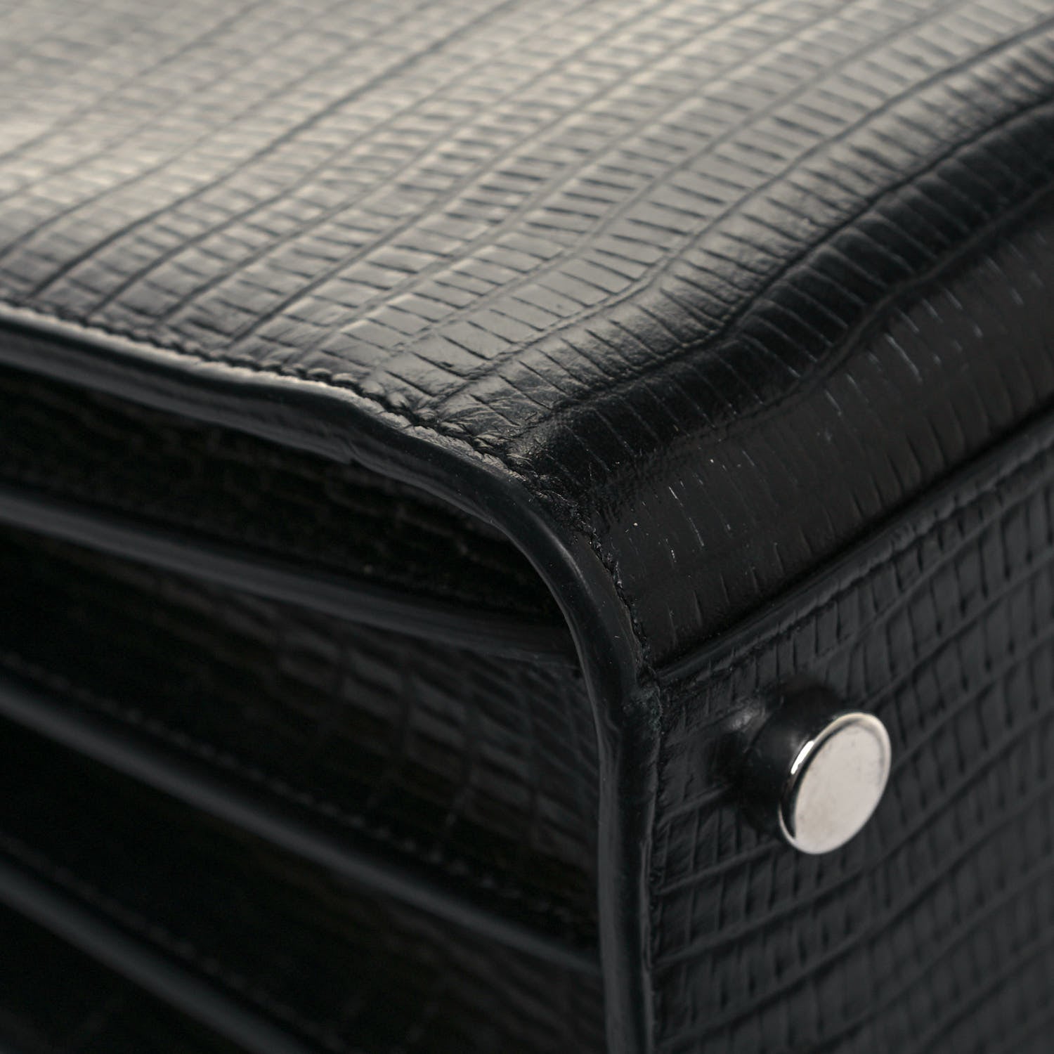 Saint Laurent Calfskin Lizard Embossed Nano Sac De Jour Black 8 of 13