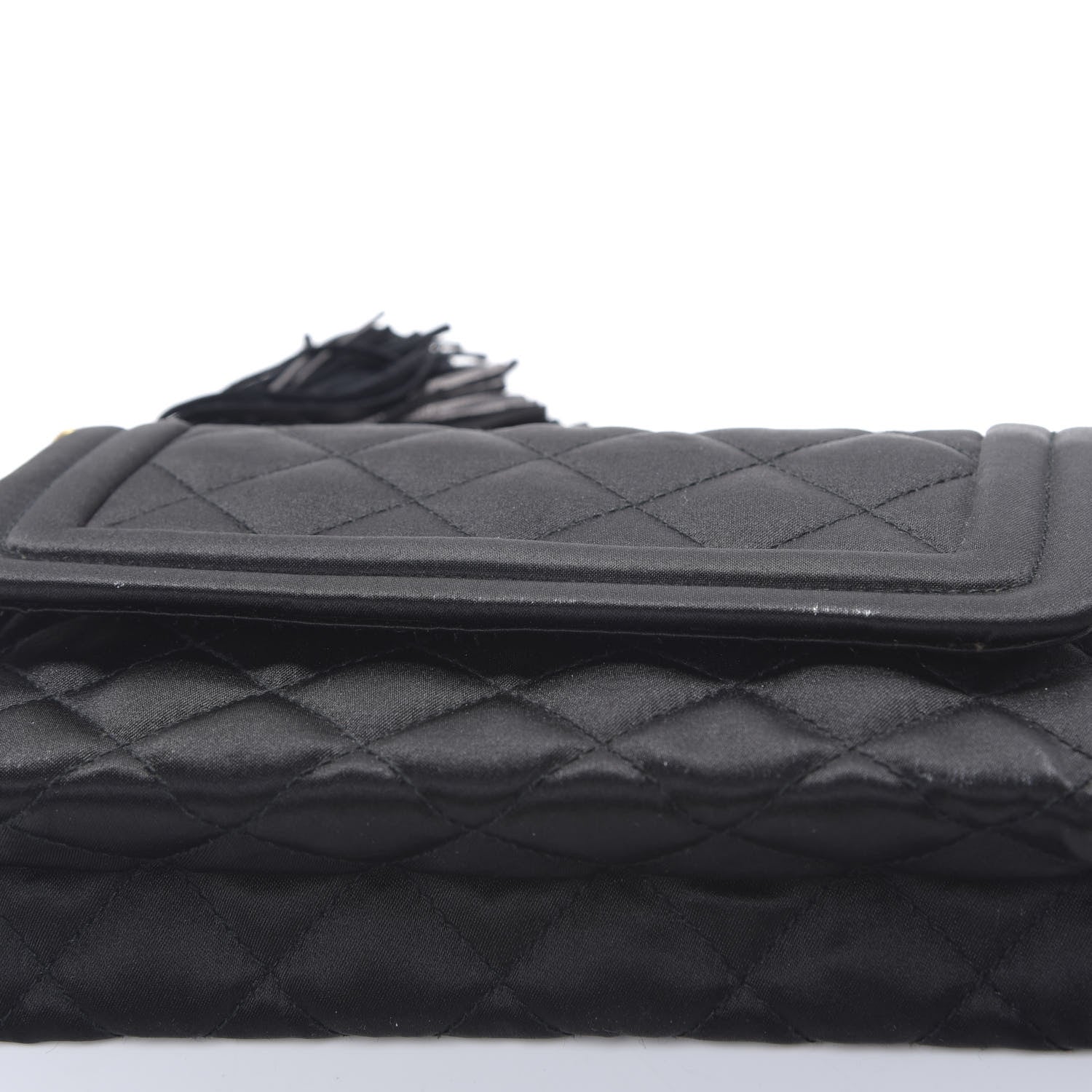 Chanel Satin Quilted Tassel Mini Flap Black 9 of 11