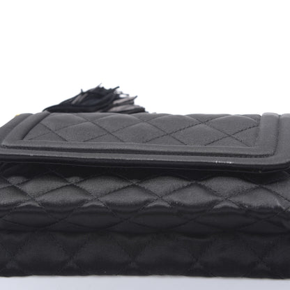 Chanel Satin Quilted Tassel Mini Flap Black 9 of 11