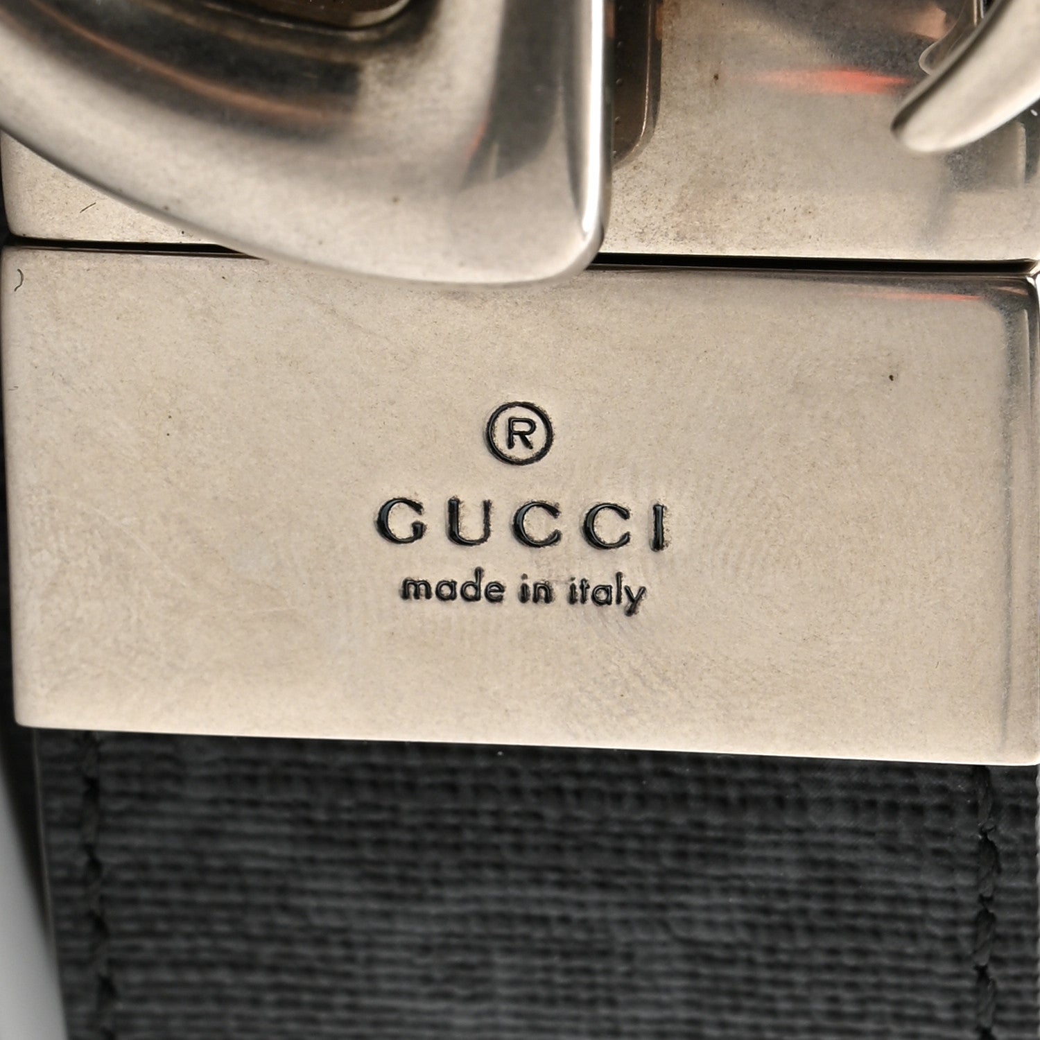 Gucci GG Supreme Monogram Plutone Calfskin Palladium Double G Reversible 37mm Belt 90 36 Black 5 of 8
