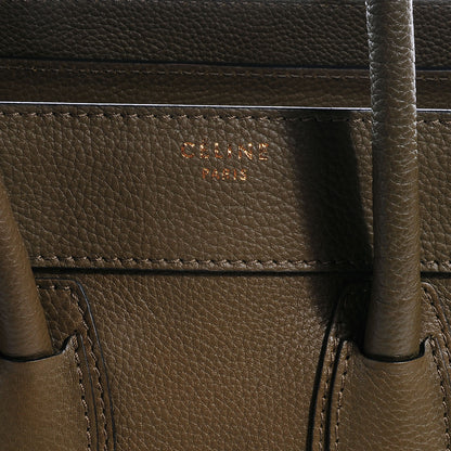 Celine Drummed Leather Micro Luggage Bag Jungle 5 of 9
