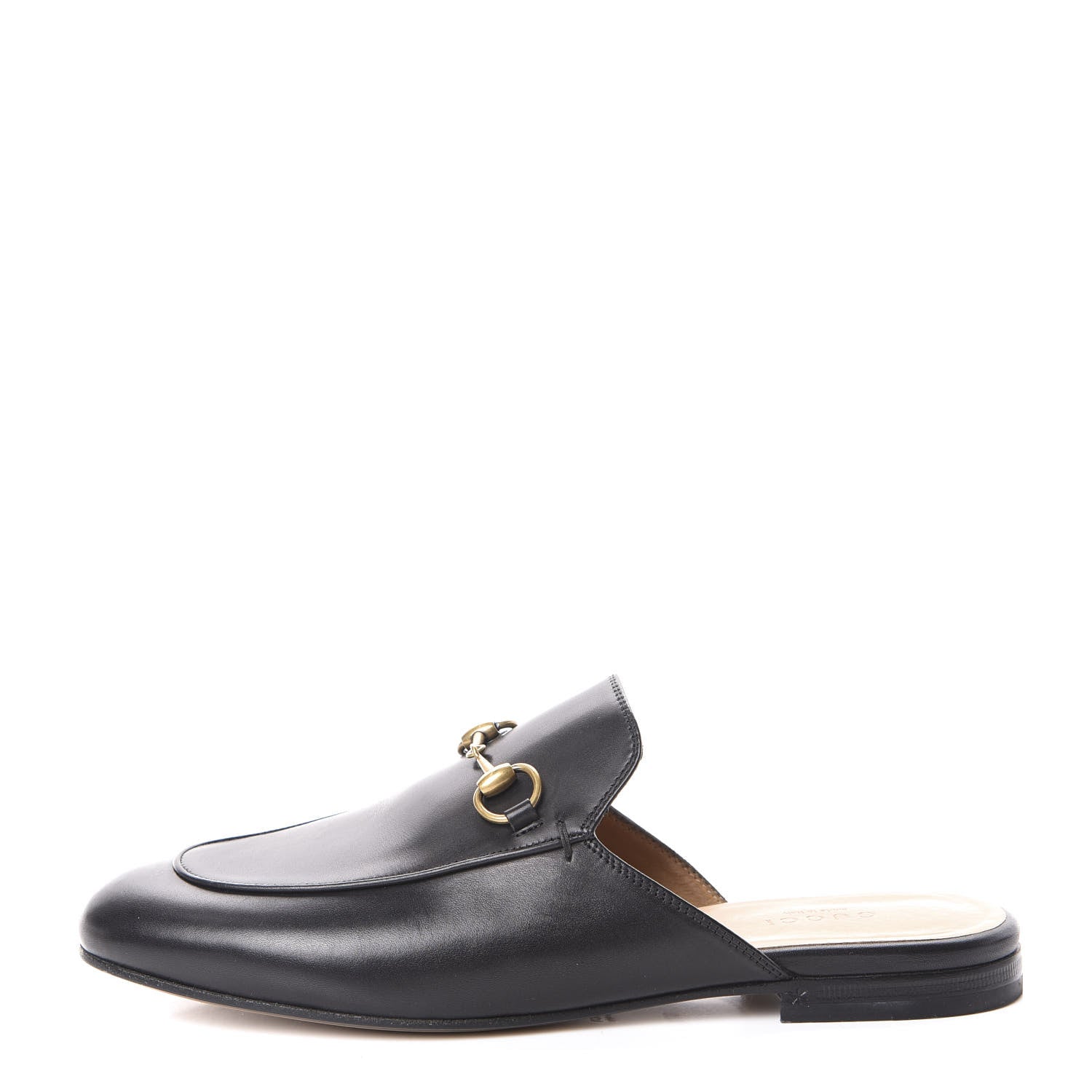 Gucci Calfskin Womens Princetown Slippers 37.5 Black 1 of 7