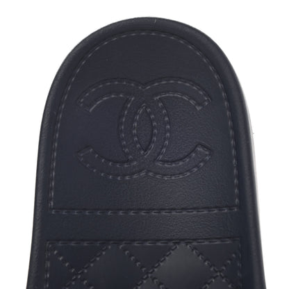 Chanel Rubber CC Flat Slide Sandals 37 Pink Red 7 of 11