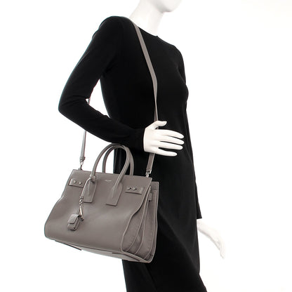 Saint Laurent Grained Calfskin Small Supple Sac De Jour Fog 2 of 9