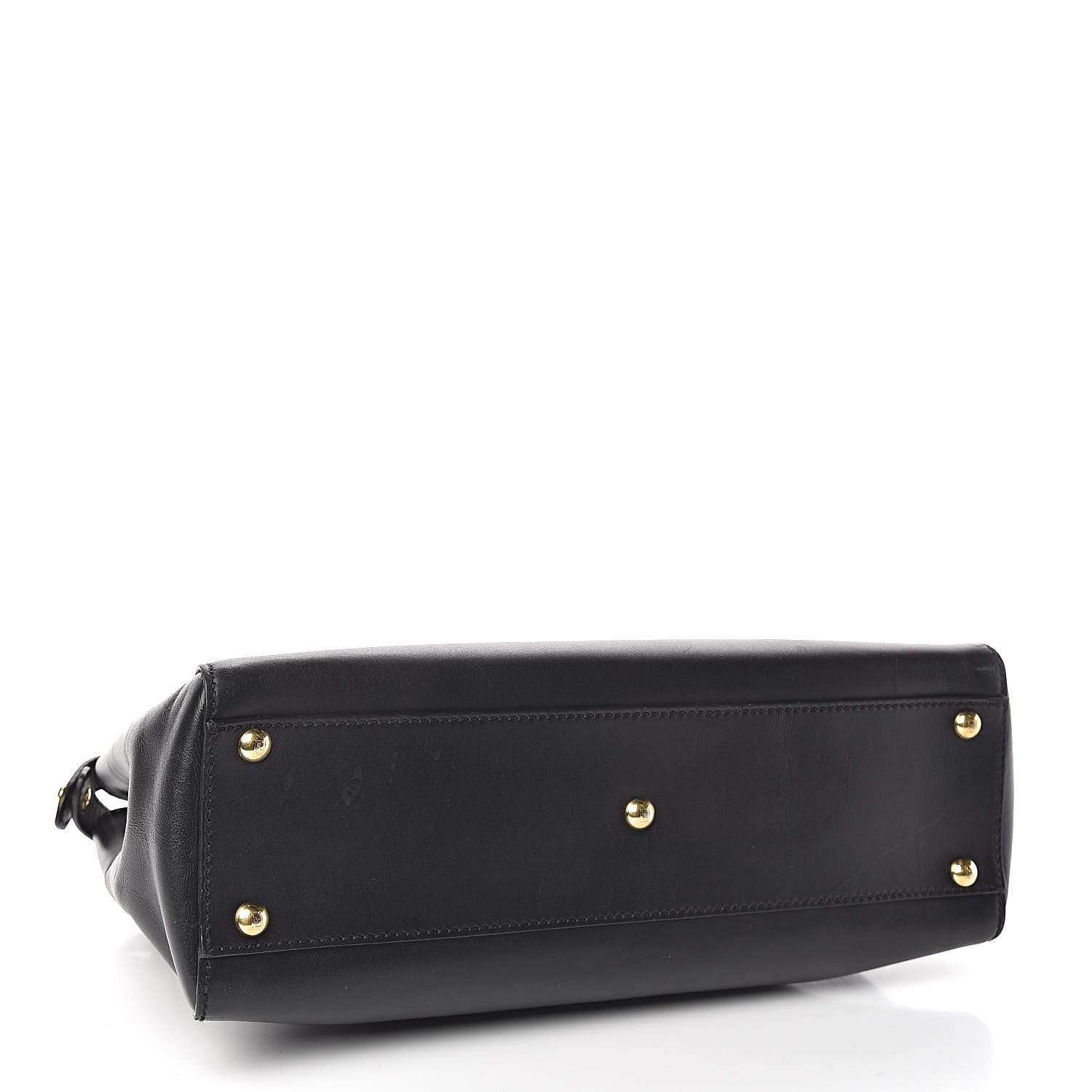 Fendi Vitello Morgan Shiny Nappa Medium Peekaboo Iconic Satchel Black 4 of 19