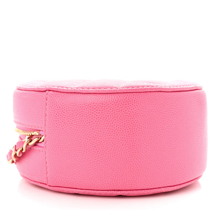 Chanel Caviar Quilted Round Clutch With Chain Pink 9 of 10
