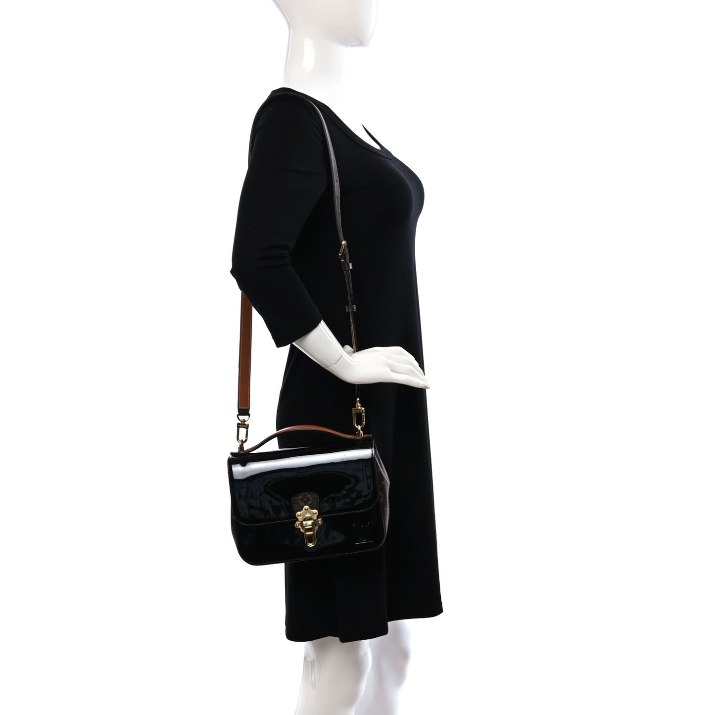 Patent Calfskin Monogram Cherrywood BB Black