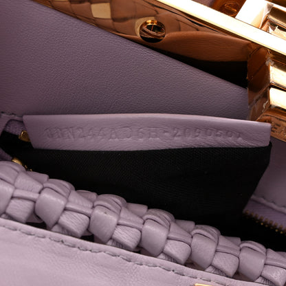 Fendi Nappa Intreccio Stacked Bar Mini Peekaboo Iconic Satchel Anemone 7 of 10
