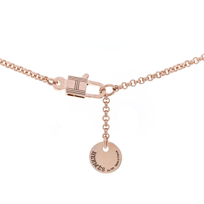 Hermes 18K Rose Gold Diamond Clou d'H Pendant Necklace 4 of 5