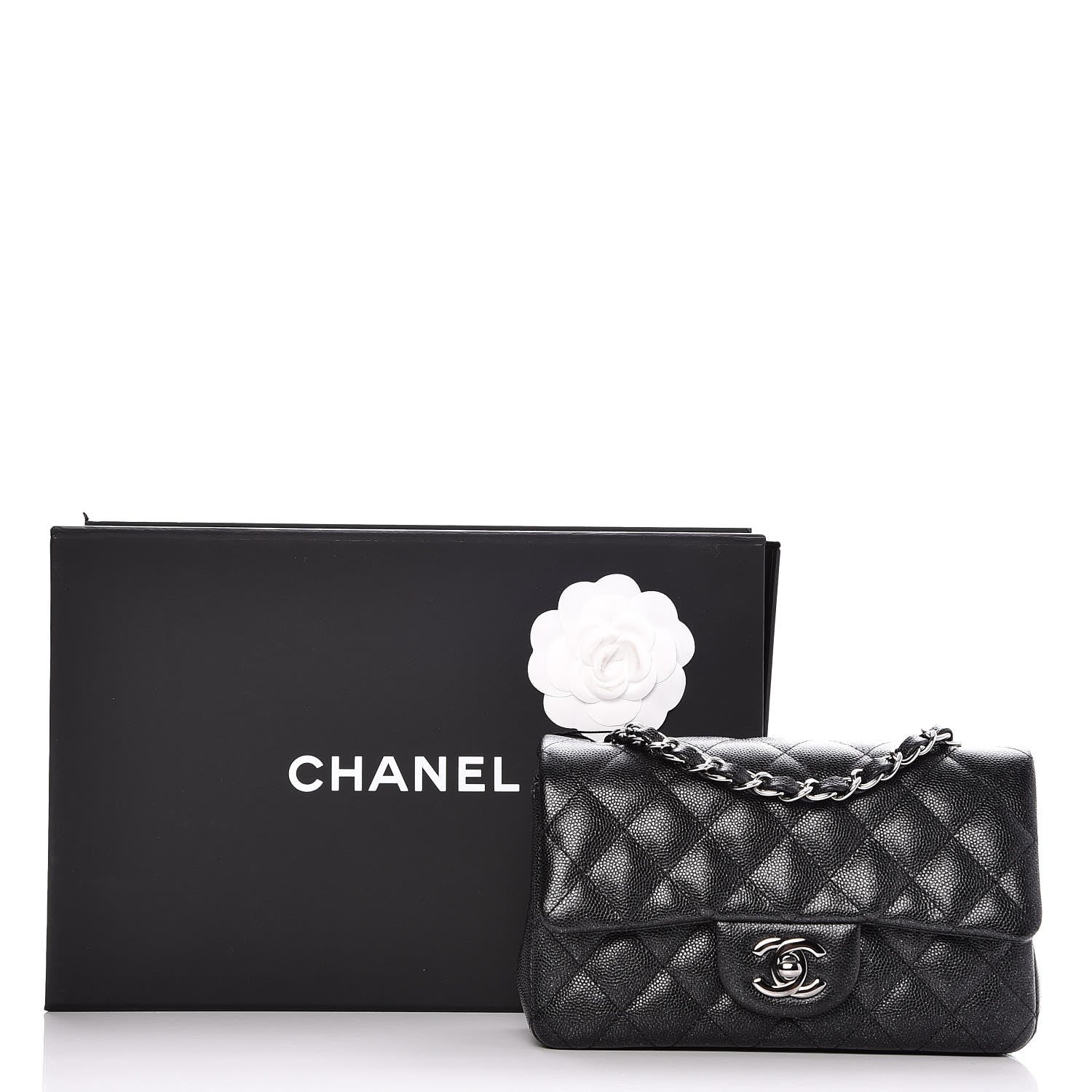 Chanel Iridescent Caviar Quilted Mini Rectangular Flap Black 9 of 9
