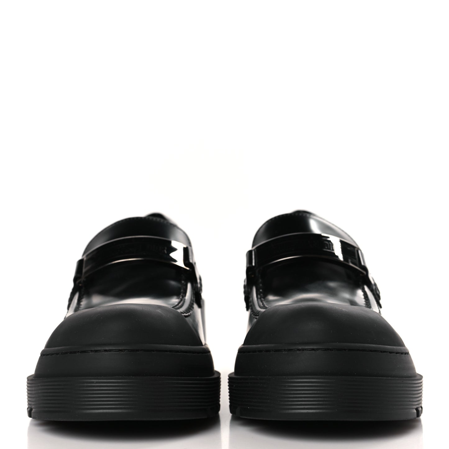 Brushed Calfskin Dior Code Lug Sole Platform 35mm Loafers 37 Black