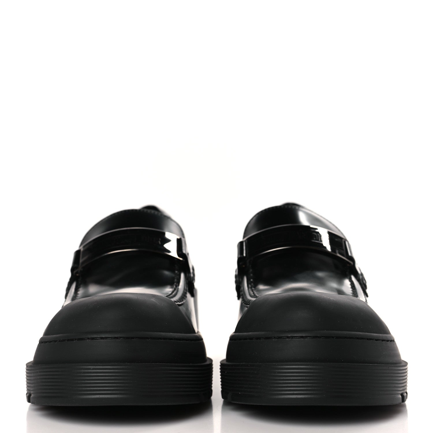 Christian Dior Brushed Calfskin Dior Code Lug Sole Platform 35mm Loafers 37 Black 2 of 9