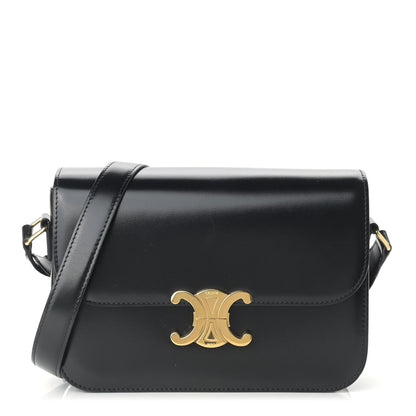 Celine Shiny Calfskin Medium Triomphe Black 1 of 12
