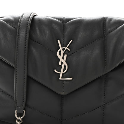 Saint Laurent Lambskin Quilted Toy Loulou Puffer Monogram Chain Satchel Storm 8 of 10