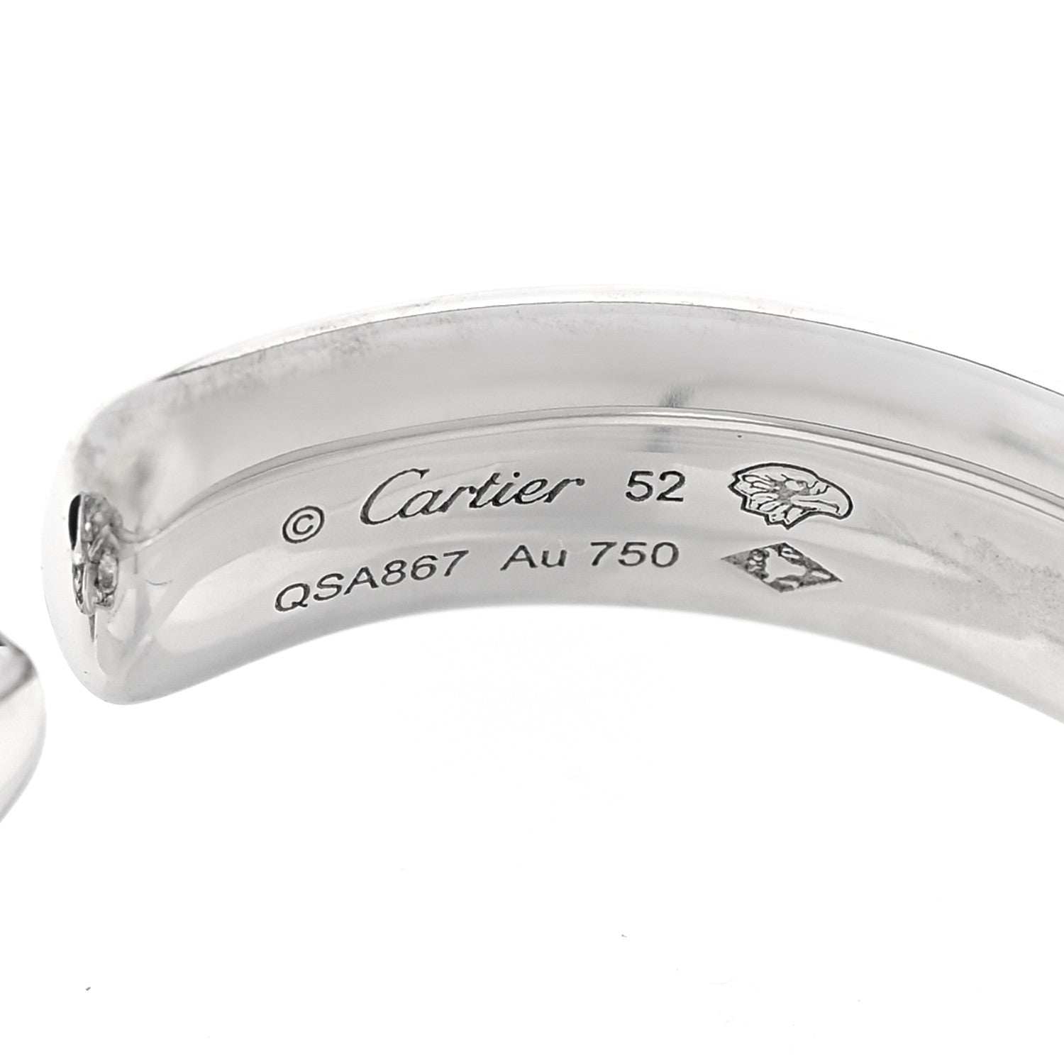 Cartier 18K White Gold Diamond Black Onyx Emerald Panthere De Cartier Half Paved Ring 52 6 5 of 6