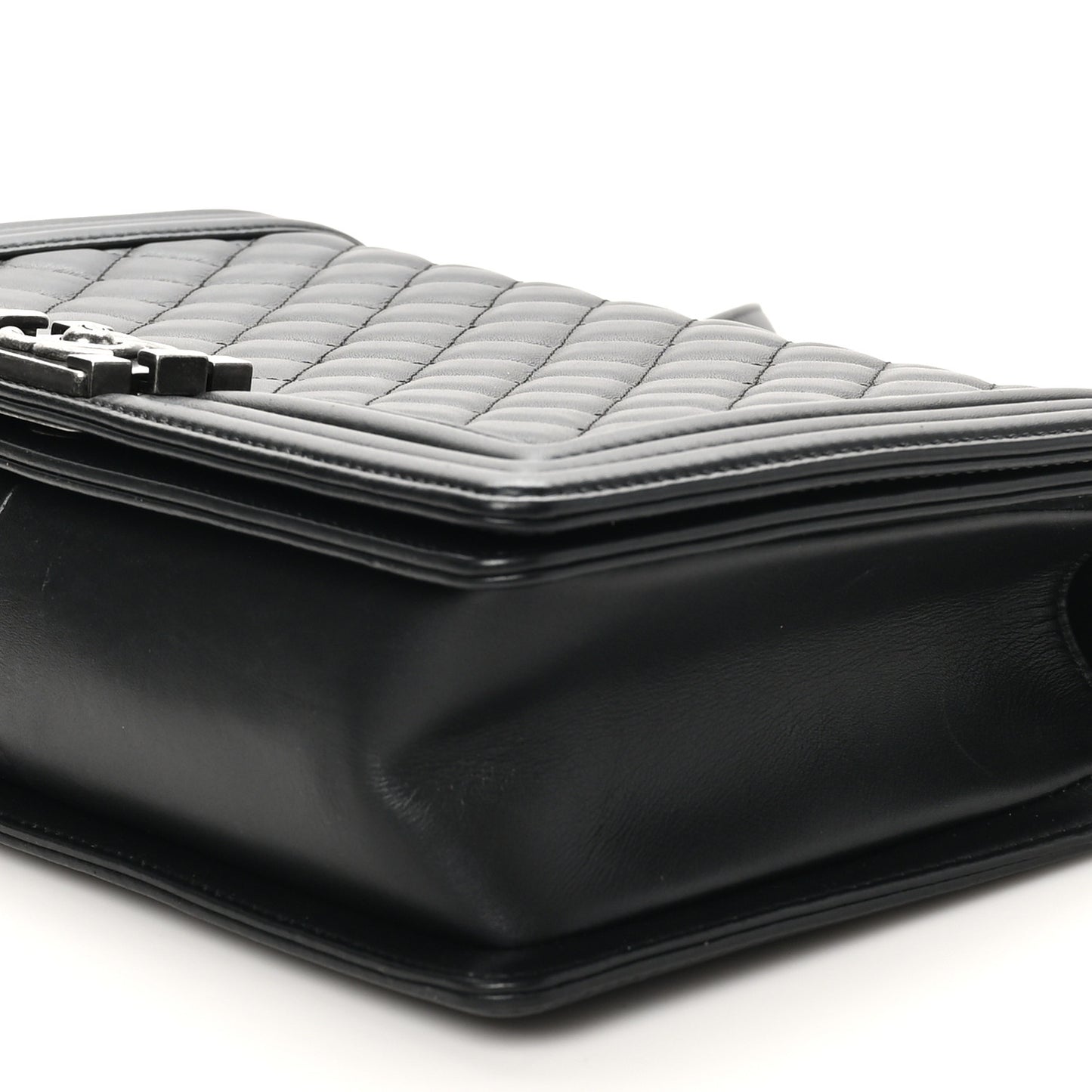 Calfskin Quilted New Medium Boy Flap Black