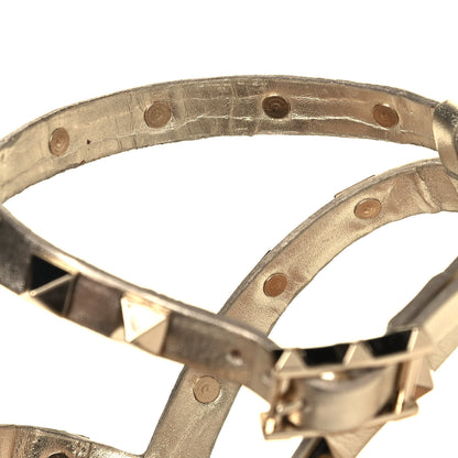 Valentino Garavani Metallic Calfskin Rockstud 90mm City Sandals 38 Gold 8 of 8