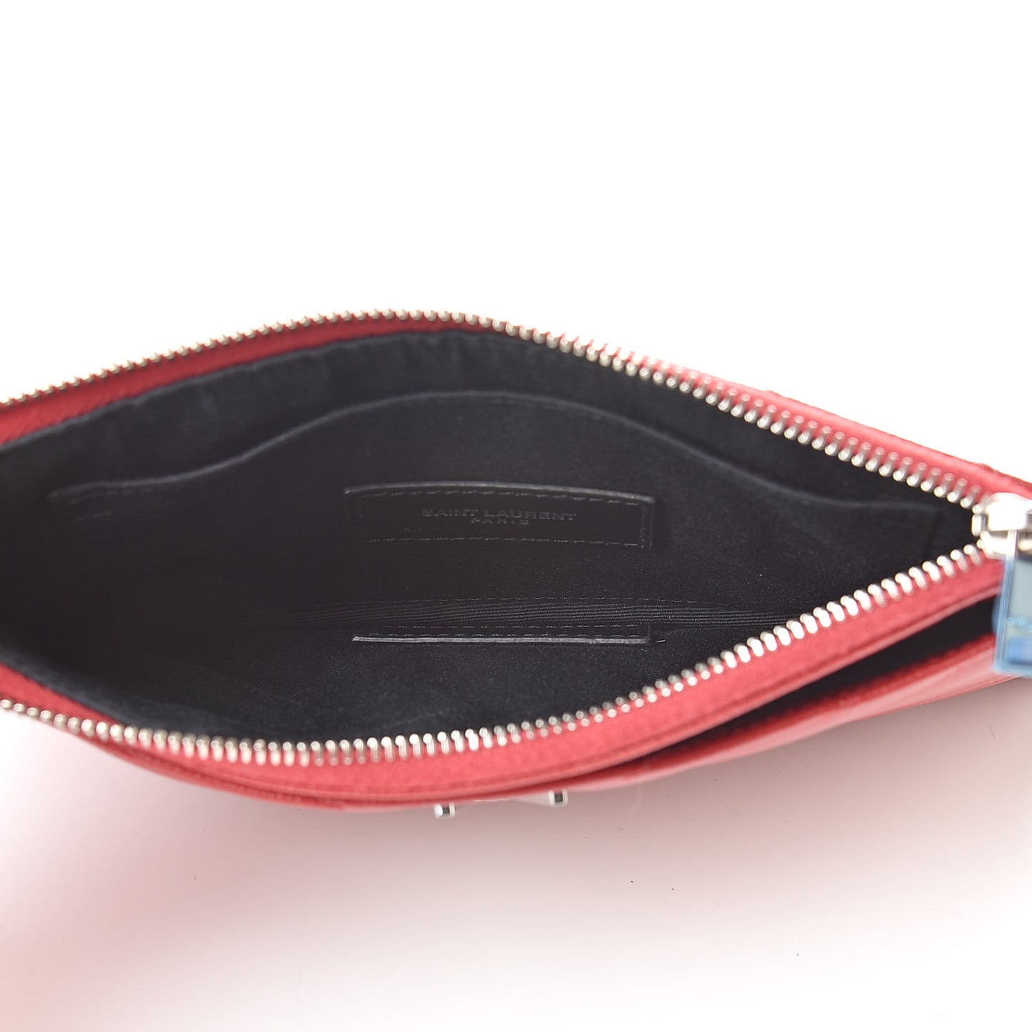 Grain De Poudre Matelasse Chevron Monogram Bill Pouch Red