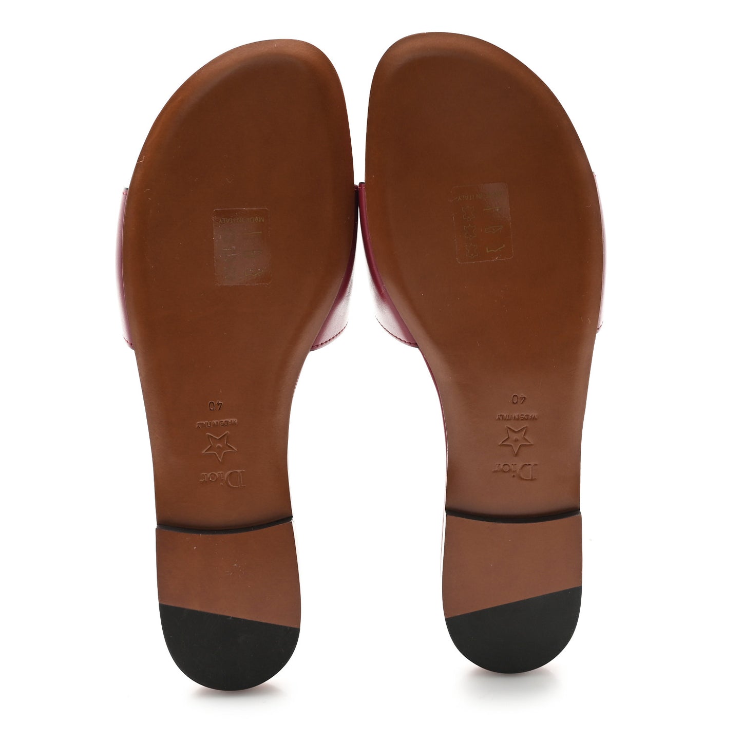 Lambskin Rubber Dioriviera Dioract Slide 35 White 40 Strawberry