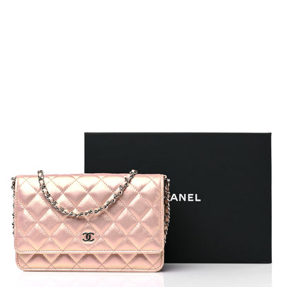 Chanel Iridescent Calfskin Quilted Wallet On Chain WOC Pink 11 of 11
