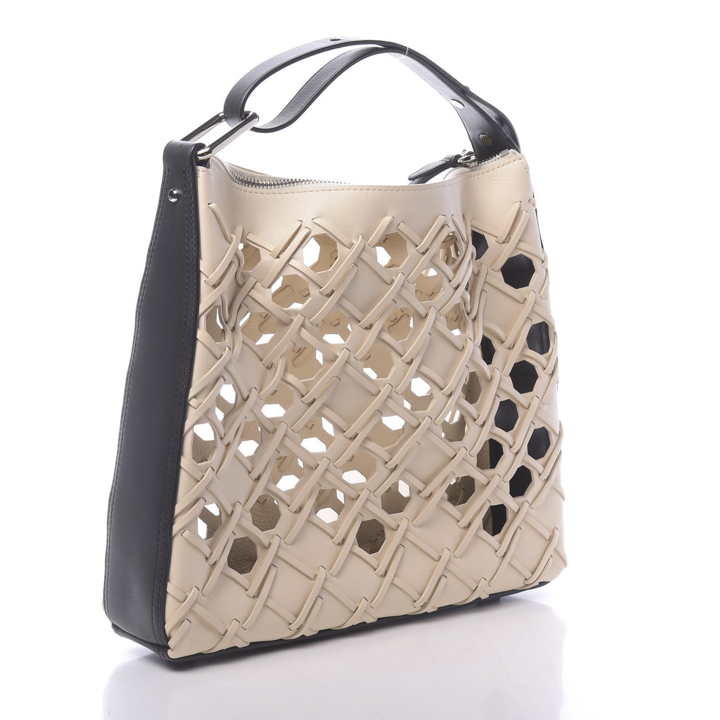 3.1 Lambskin Cutout Quill Triangle Bag Milk