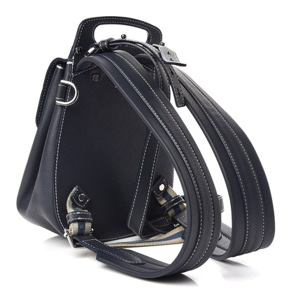 Christian Dior Grained Calfskin Saddle Backpack Navy Blue 4 of 8