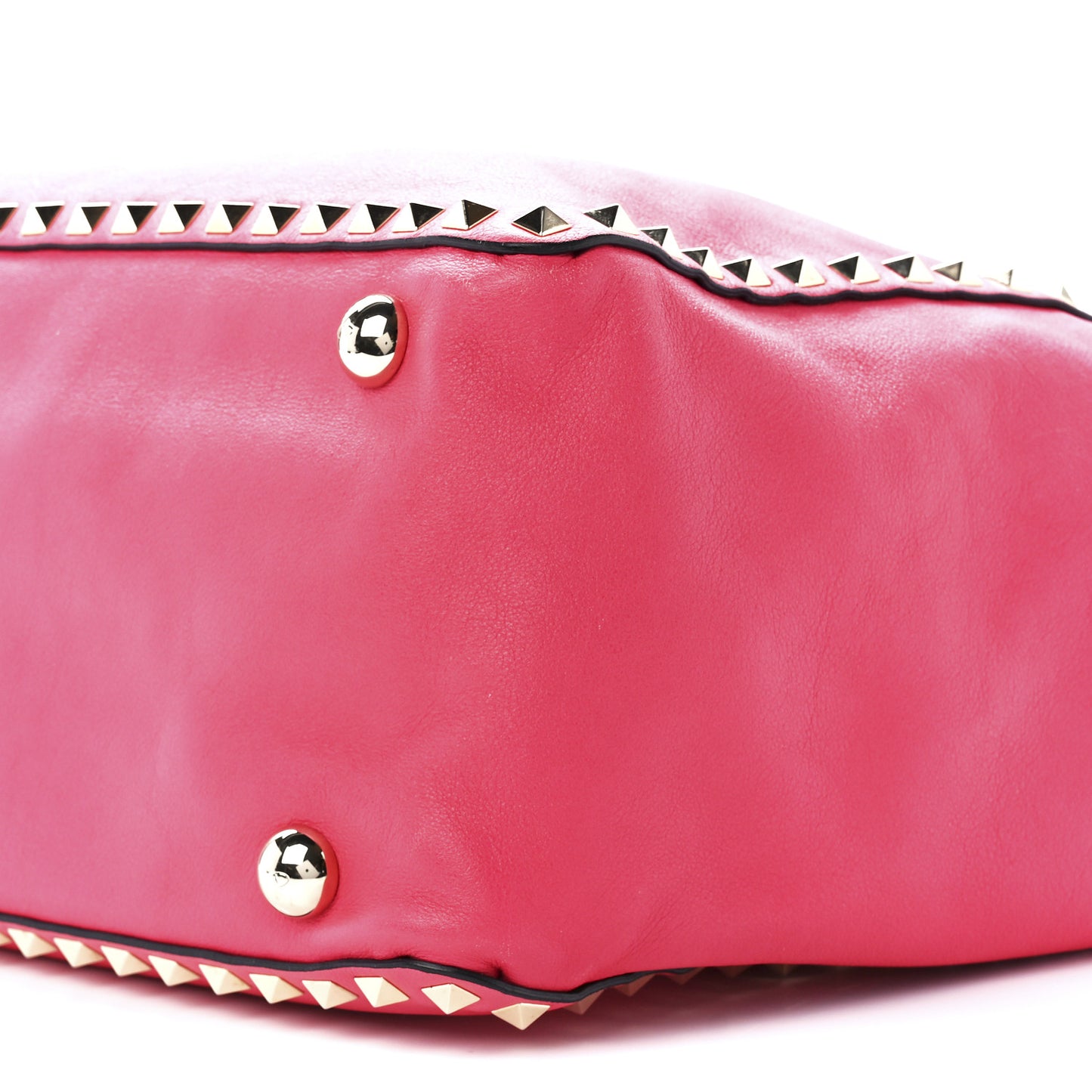 Vitello Medium Rockstud Tote Deep Rose