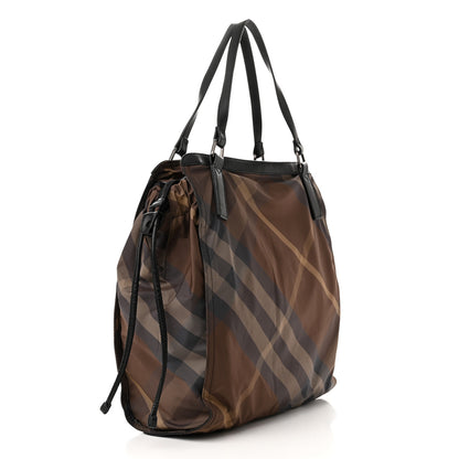 Burberry Nylon Check Small Buckleigh Packable Tote Brown 3 of 11