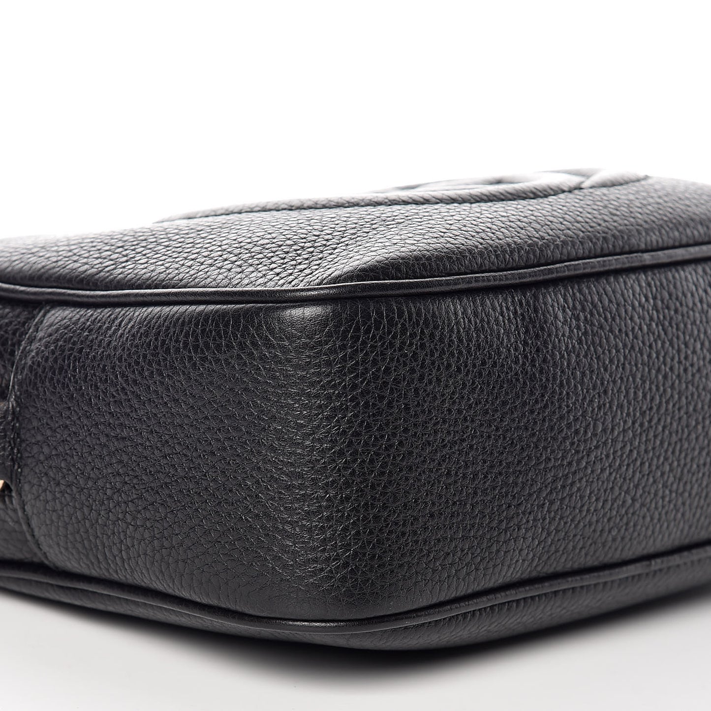 Pebbled Calfskin Small Soho Disco Bag Black