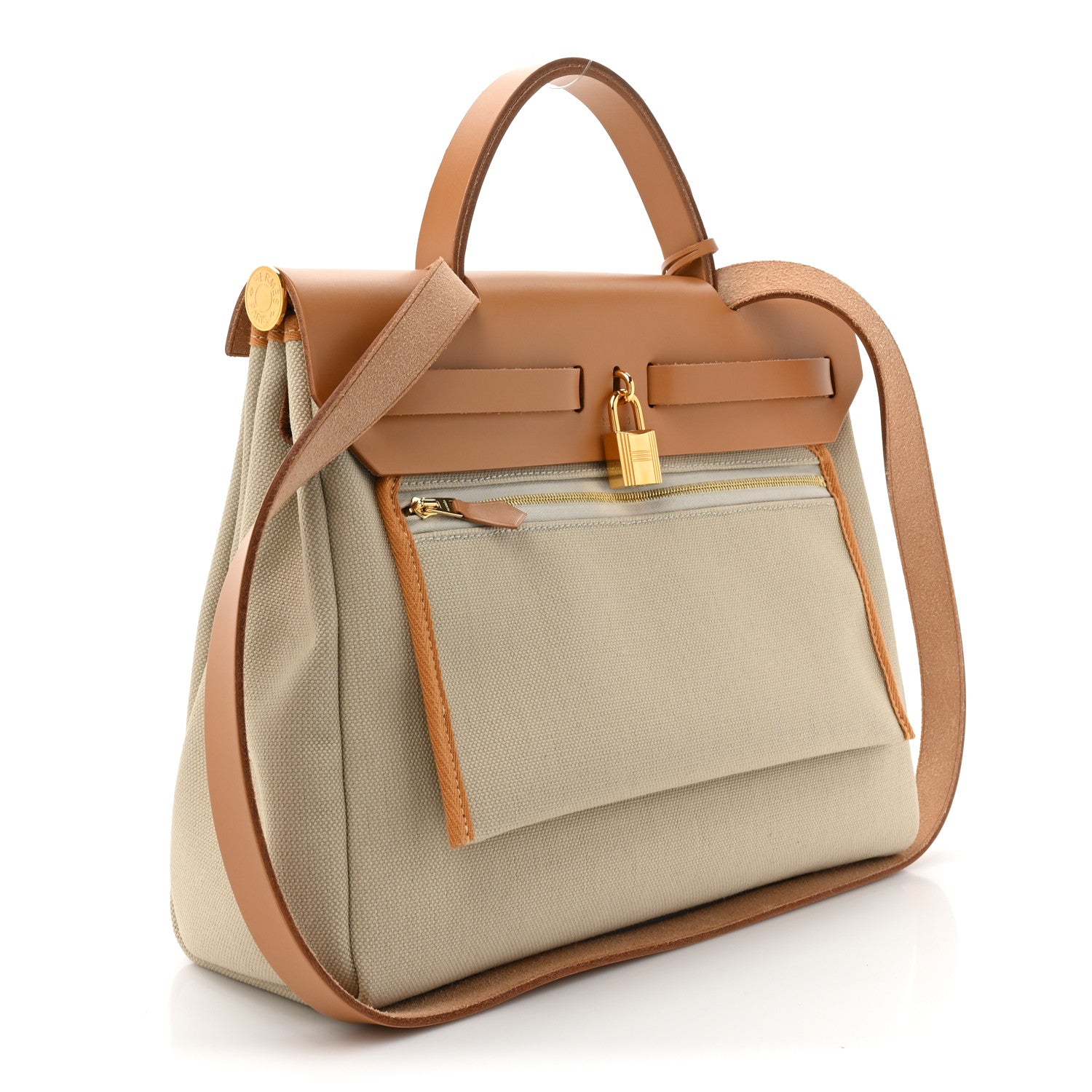 Hermes Vache Hunter Toile Herbag Zip 31 PM Trench Gold 4 of 11